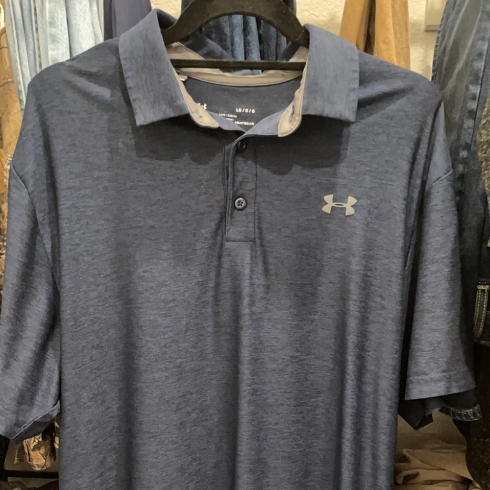 Blue Under Armour Golf Polo. Size large